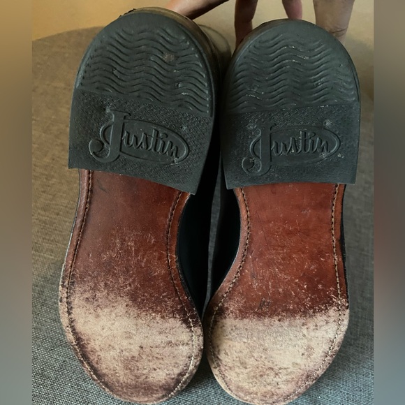 Justin- Cora Ladies Roper Boot Black Size 6 - Picture 7 of 12